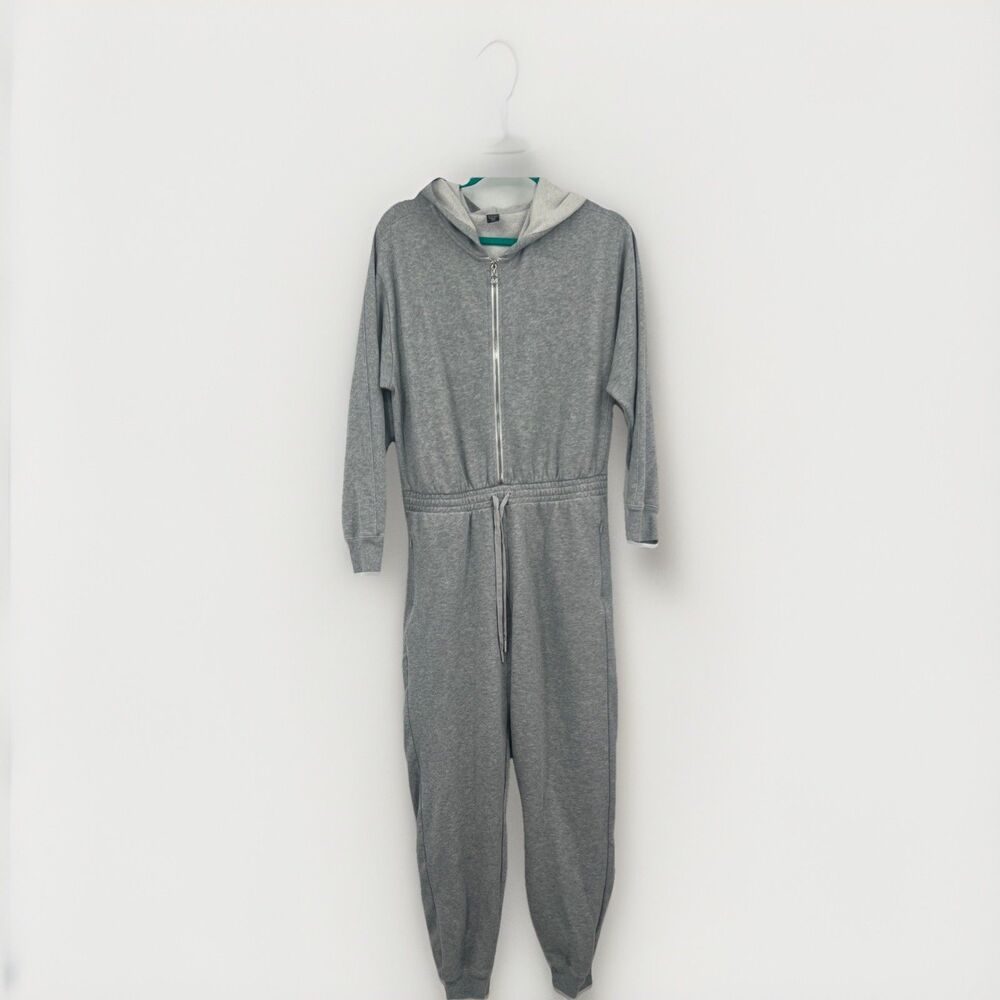 Victoria Secret On Point Leisure Suit in Heather Gray Hooded Jumpsuit Medium